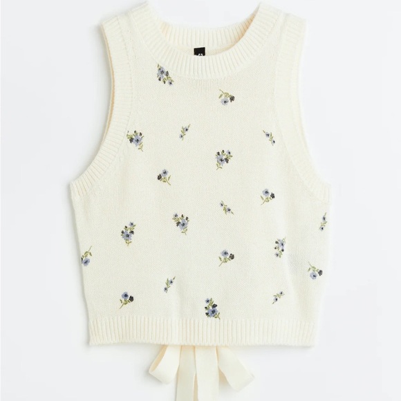 Divided by H&M Tie-detail Floral Sweater Vest - Picture 1 of 4